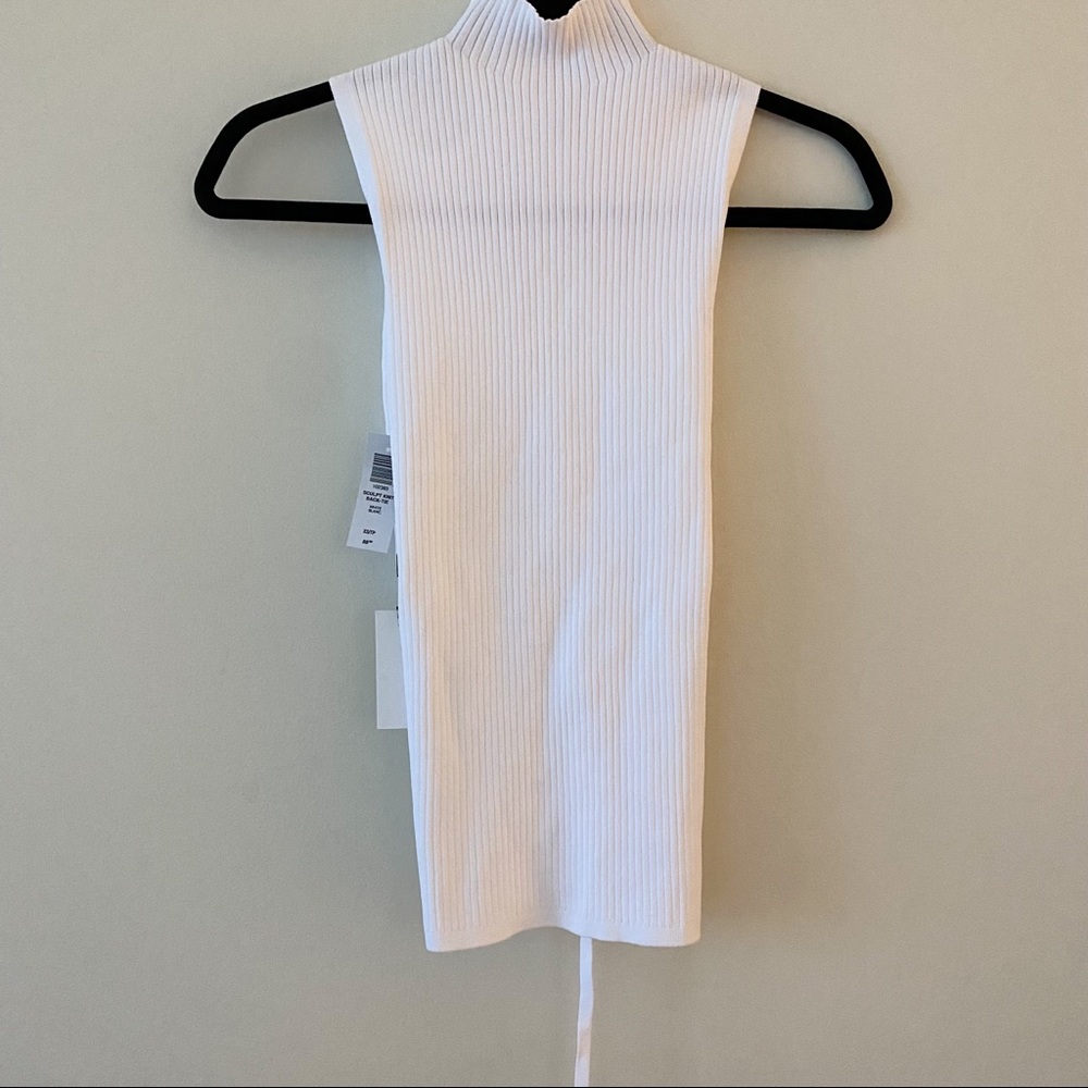 Aritzia Sculpt Knit Back-Tie Tank Mock-neck tank with back cutout